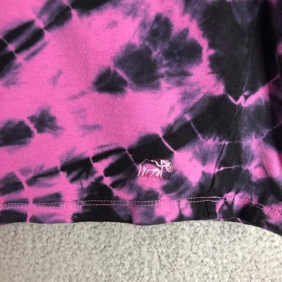 Ivory Ella Top Tie Dye XS Purple Black Graphic Lightweight Long Sleeve Hooded - Picture 4 of 10